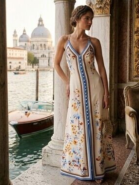 Floral Halter Maxi Dress